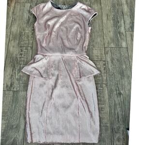 Twenty Cluny Women's Pink Silk Blend Sequin Mini Peplum Dress Size 4